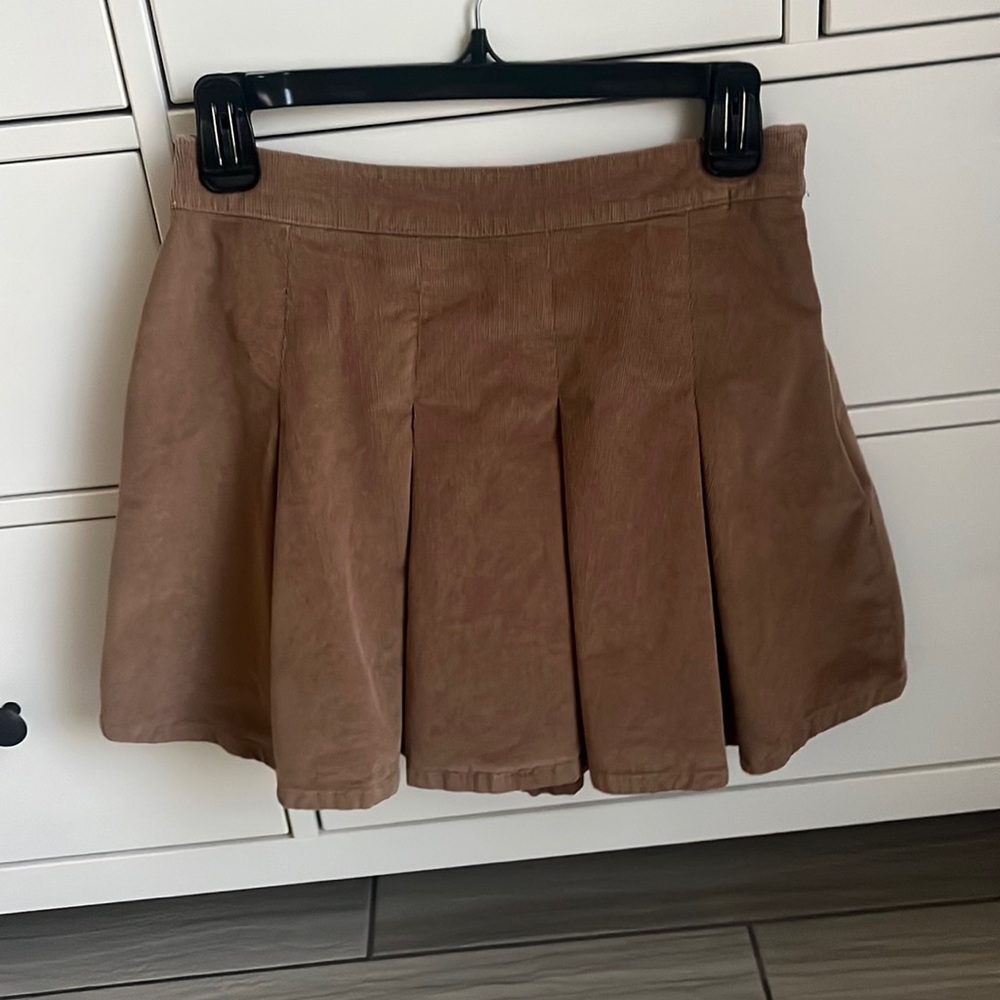 Brown Pleated Skirt